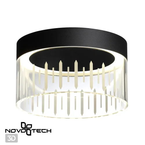 Светильник накладной LED Aura 359004 Novotech прозрачный 1 лампа, основание чёрное в стиле современный хай-тек круглый фото 4