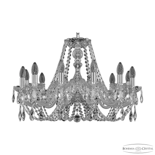 Люстра подвесная 101/12/240 Ni Bohemia Ivele Crystal без плафона на 12 ламп, основание никель прозрачное в стиле классический sp фото 2
