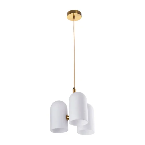 Светильник подвесной Cassel A5454SP-3PB Arte Lamp белый на 3 лампы, основание медь в стиле современный 
