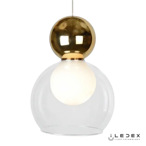 Светильник подвесной LED Blossom C4476-1 GL iLedex золотой прозрачный 1 лампа, основание хром в стиле современный хай-тек шар фото 2
