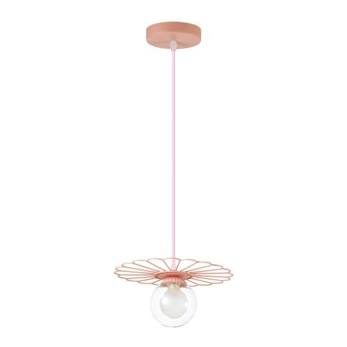 Светильник подвесной Mimi 3778/1 Lumion прозрачный 1 лампа, основание розовое в стиле флористика 