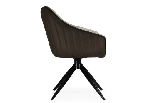 Стул на металлокаркасе Kansas brown / cream / black 15833 Woodville, кремовый/велюр, ножки/металл/чёрный, размеры - ****610*620 фото 4