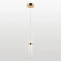 Светильник подвесной LED LSP-7534 Lussole прозрачный на 1 лампу, основание золотое в стиле современный 