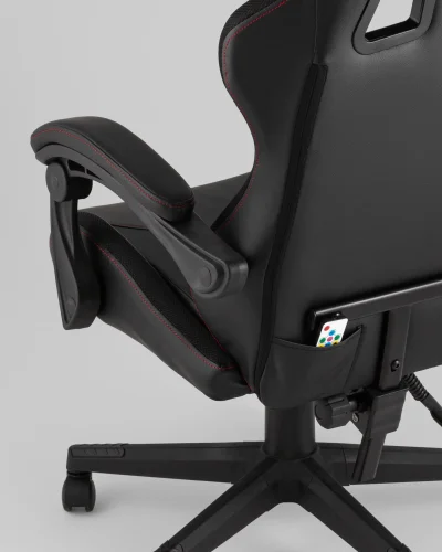 Кресло спортивное TopChairs Druid, черный УТ000039467 Stool Group, чёрный/экокожа, ножки/полимер/чёрный, размеры - 1250*1350***490*470 фото 15