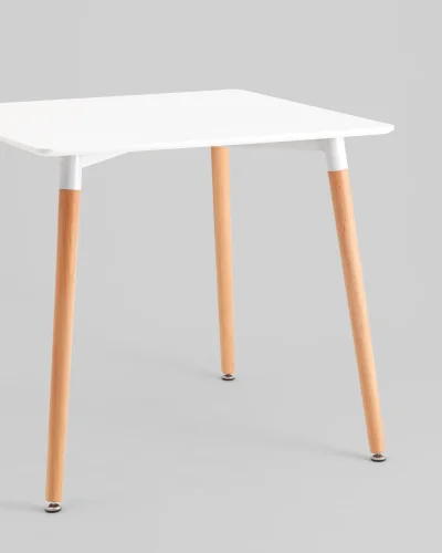 Стол Oslo Square 80*80, белый на деревянных ножках УТ000039065 Stool Group столешница белая из мдф фото 4