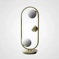 Настольная лампа HOOP TAB 140760-26 ImperiumLoft белая 2 лампы, основание золотое металл в стиле современный 