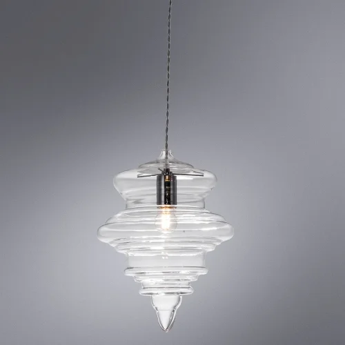 Светильник подвесной Maumee 5001/02 SP-1 Divinare прозрачный 1 лампа, основание хром в стиле классический современный выдувное фото 2