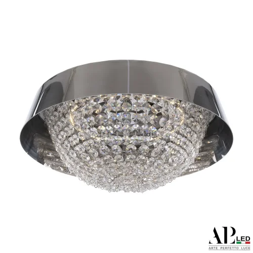 Люстра подвесная / потолочная LED Rimini S514.0.36.A.3000 Arte Perfetto Luce прозрачная на 1 лампа, основание никель в стиле классический  фото 4
