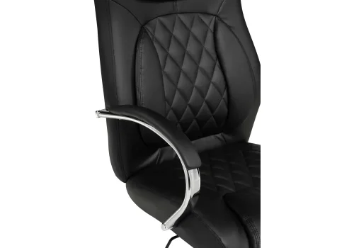 Компьютерное кресло Tron black 15518 Woodville, чёрный/искусственная кожа, ножки/металл/хром, размеры - *1210***610*700 фото 7