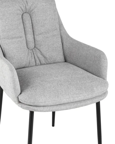 Кресло Саманта, рогожка, светло-серый УТ000004437 Stool Group, серый/ткань, ножки/металл/чёрный, размеры - ****574*639 фото 8