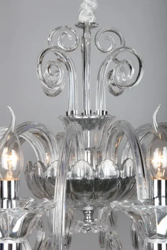 Люстра подвесная Anela OML-79503-12 Omnilux без плафона на 12 ламп, основание хром прозрачное в стиле классический  фото 4