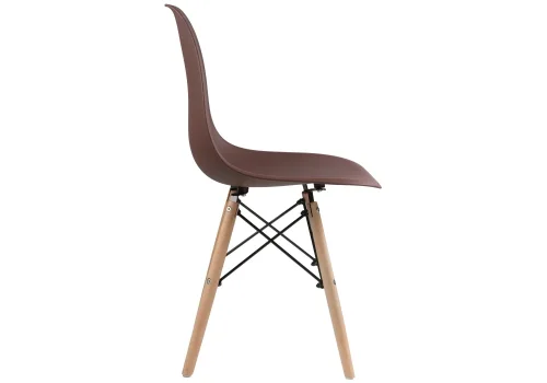 Пластиковый стул Eames PC-015 brown 11899 Woodville, коричневый/, ножки/массив бука дерево/натуральный, размеры - ****460*520 фото 4