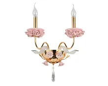 Бра Muntiggioni OML-70411-02 Omnilux без плафона 2 лампы, основание золотое розовое в стиле классический 
