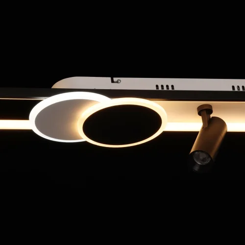Светильник потолочный LED с пультом Драйв 377013705 DeMarkt чёрный 1 лампа, основание чёрное белое в стиле хай-тек с пультом фото 4