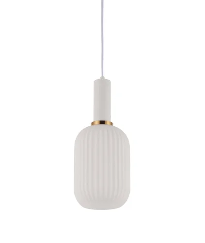 Светильник подвесной Rico LDP 1218 WT+WT Lumina Deco белый на 1 лампу, основание белое в стиле современный выдувное