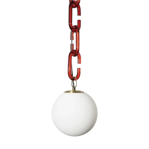 Светильник подвесной Chain 10128P Red LOFT IT белый 1 лампа, основание красное золотое в стиле современный шар фото 3