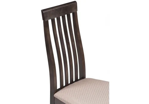 Деревянный стул Рейнир орех 450736 Woodville, бежевый/ткань, ножки/массив бука дерево/орех, размеры - ****450*500 фото 6