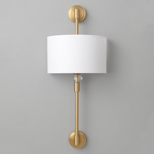 Бра VINTAGE AP2 BRASS Crystal Lux белый на 2 лампы, основание латунь в стиле классический фото 2