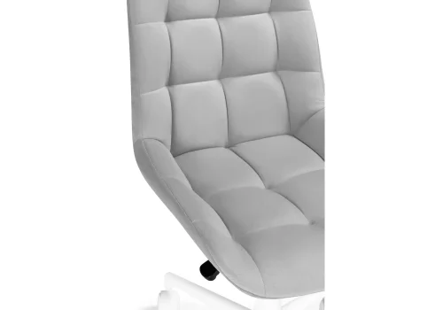 Компьютерное кресло Честер светло-серый / белый 538988 Woodville, серый/велюр, ножки/металл/белый, размеры - *920***490*600 фото 7