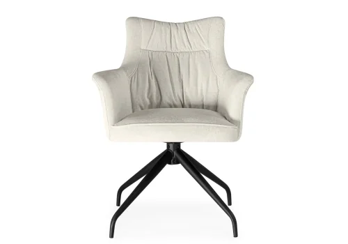 Стул на металлокаркасе Kaser 360 крутящийся ivory / black 15842 Woodville, бежевый/кашемир, ножки/металл/чёрный, размеры - ****660*580мм фото 4