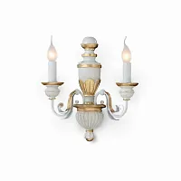Бра FIRENZE AP2 BIANCO ANTICO Ideal Lux без плафона на 2 лампы, основание золотое белое в стиле классический 