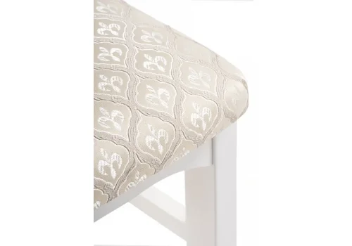 Деревянный стул Гроджин белый / бежевый 450690 Woodville, бежевый/ткань, ножки/массив бука/белый, размеры - ****420*520 фото 7