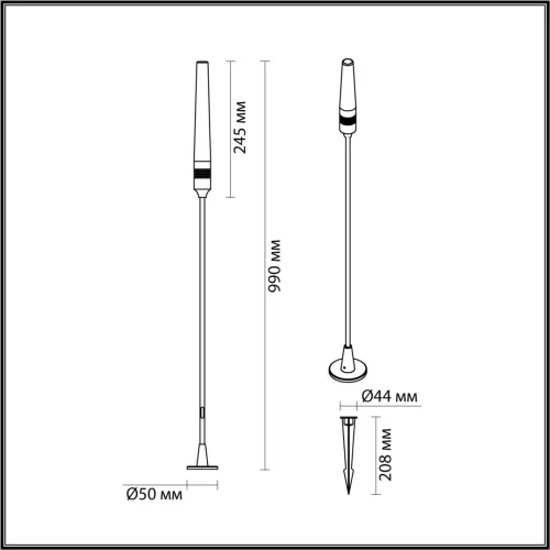 Ландшафтный светильник LED Canna 7020/4GA Odeon Light уличный IP65 чёрный на 1 лампу, плафон белый в стиле минимализм LED фото 6