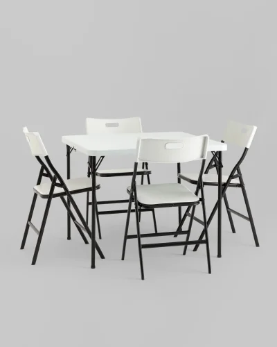 Комплект раскладного стола и стульев, белый УТ000038897 Stool Group на 1 , основание в стиле современный раскладной