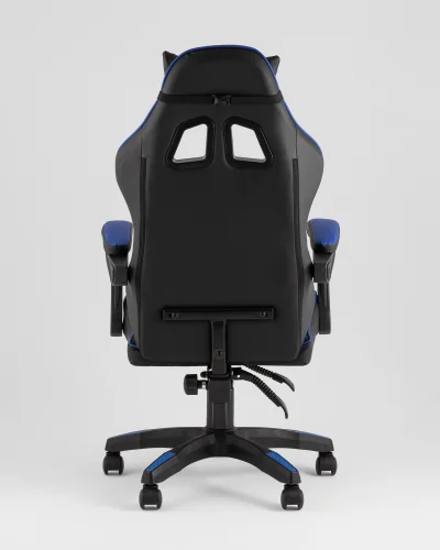 Кресло спортивное TopChairs Shadow, черно-синий УТ000039466 Stool Group, чёрный синий/экокожа, ножки/пластик/чёрный, размеры - *1270**** фото 4