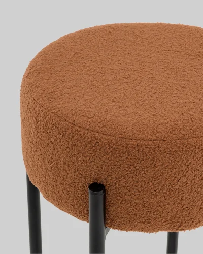 Стул барный Беккет букле терракотовый УТ000041575 Stool Group, терракотовый/букле, ножки/металл/чёрный, размеры - **370**370*370 фото 4
