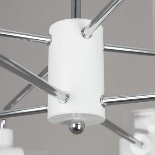 Люстра потолочная Бертон CL140180 Citilux прозрачная белая на 8 ламп, основание белое в стиле современный  фото 7