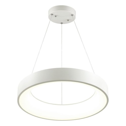 Светильник подвесной LED с пультом Sole 4066/50L Odeon Light белый 1 лампа, основание белое в стиле современный хай-тек с пультом