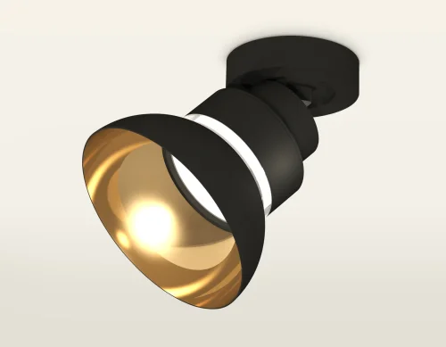 Светильник накладной XM8102101 Ambrella light золотой чёрный 1 лампа, основание чёрное в стиле современный хай-тек круглый фото 3