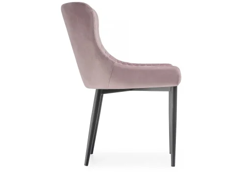 Стул на металлокаркасе Teo light purple / black 15019 Woodville, розовый/велюр, ножки/металл/чёрный, размеры - ****530*620 фото 3