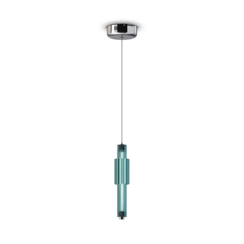 Светильник подвесной LED Verticale MOD308PL-L9BL3K Maytoni голубой на 1 лампу, основание хром в стиле фото 2
