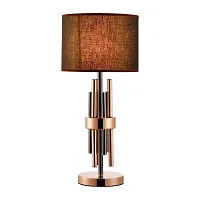 Настольная лампа Trio V2641-1T Moderli чёрная 1 лампа, основание золотое металл в стиле арт-деко 