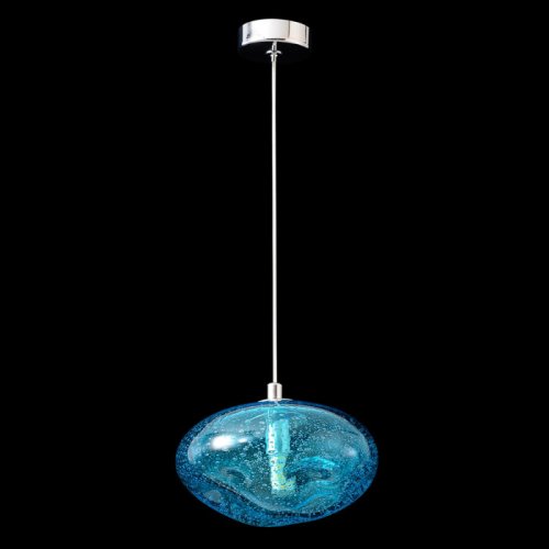 Светильник подвесной FORMLESS SP1 BLUE Crystal Lux голубой на 1 лампу, основание хром в стиле современный выдувное фото 2