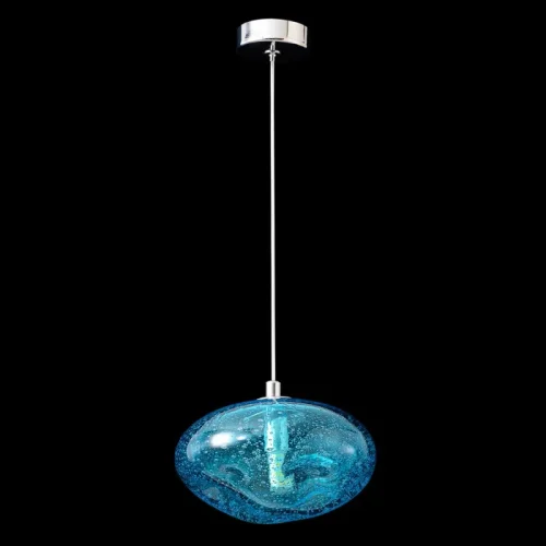 Светильник подвесной FORMLESS SP1 BLUE Crystal Lux голубой на 1 лампу, основание хром в стиле современный выдувное фото 2 Светильник подвесной FORMLESS SP1 BLUE Crystal Lux голубой на 1 лампу, основание хром в стиле современный выдувное фото 2