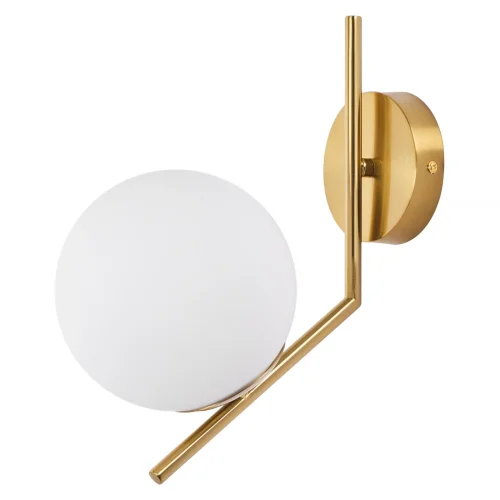 Бра Pierre MR1162-1W MyFar белый на 1 лампа, основание золотое в стиле современный лофт шар