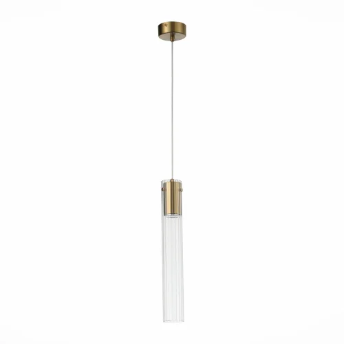 Светильник подвесной Terni SL1229.303.01 ST-Luce прозрачный 1 лампа, основание латунь в стиле современный трубочки фото 2