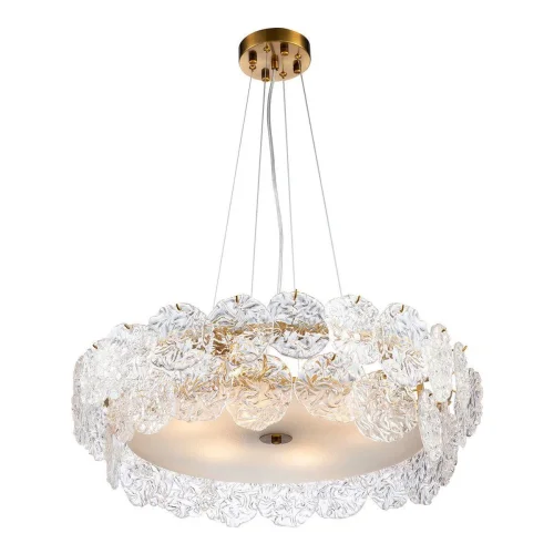 Светильник подвесной 1144/8S Escada прозрачный на 8 ламп, основание золотое в стиле современный  Светильник подвесной 1144/8S Escada прозрачный на 8 ламп, основание золотое в стиле современный