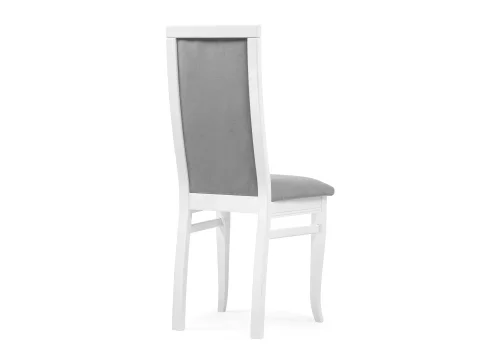 Деревянный стул Давиано серый велюр / белый 515977 Woodville, серый/велюр, ножки/массив бука дерево/белый, размеры - ****450*540 фото 4