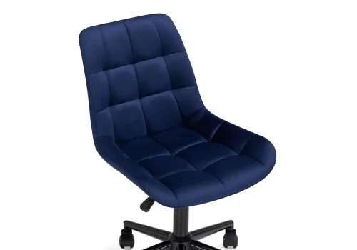 Компьютерное кресло Честер синий / черный 489817 Woodville, синий/велюр, ножки/металл/чёрный, размеры - *920***490*600 фото 6