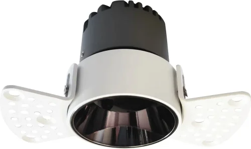 Светильник точечный LED Mortise 4418-1C Favourite белый на 1 лампу, основание чёрное в стиле хай-тек современный для затирки