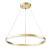 Светильник подвесной LED с пультом Siren A2548SP-45GO Arte Lamp золотой на 1 лампу, основание золотое в стиле минимализм хай-тек современный кольца