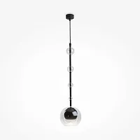 Светильник подвесной Ros MOD227PL-01B Maytoni прозрачный чёрный 1 лампа, основание чёрное в стиле модерн 