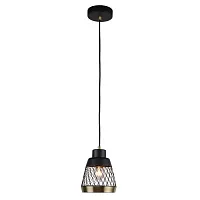 Светильник подвесной лофт Entresol 2346-1P F-promo чёрный латунь 1 лампа, основание чёрное в стиле лофт 
