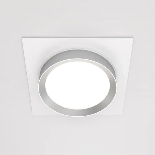 Светильник точечный Hoop DL086-GX53-SQ-WS Maytoni белый серебряный 1 лампа, основание белое в стиле современный  фото 4