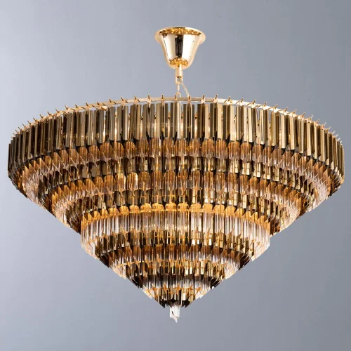 Люстра подвесная хрустальная Frizzante 1683/01 LM-16 Divinare прозрачная золотая на 16 ламп, основание золотое в стиле арт-деко  фото 2