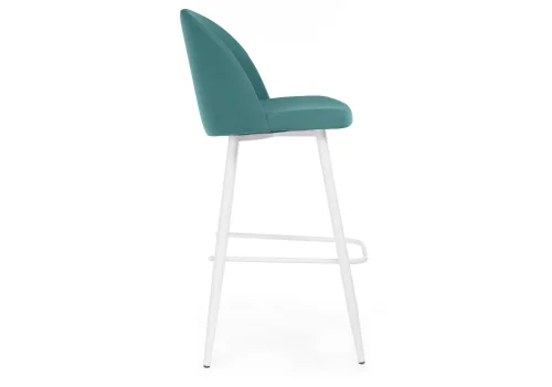 Барный стул Сондре бирюзовый / белый 464891 Woodville, зелёный/велюр, ножки/металл/белый, размеры - ****500*600 фото 3